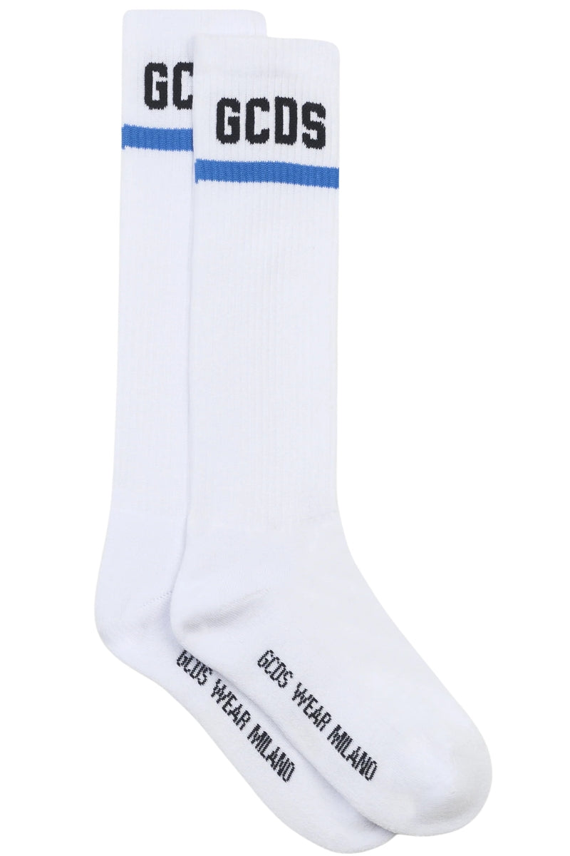 Calze in spugna di cotone da ragazzo e ragazza con logo lettering a contrasto C1UJQQ714T801