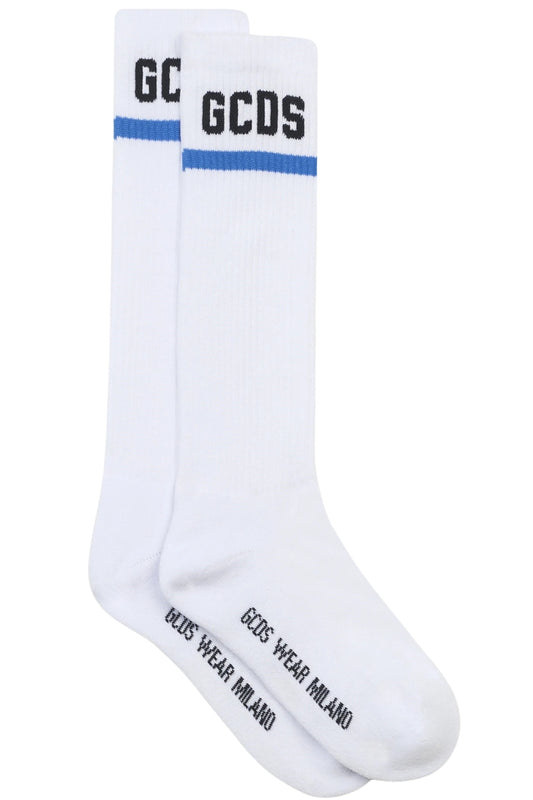 Calze in spugna di cotone da ragazzo e ragazza con logo lettering a contrasto C1UJQQ714T801