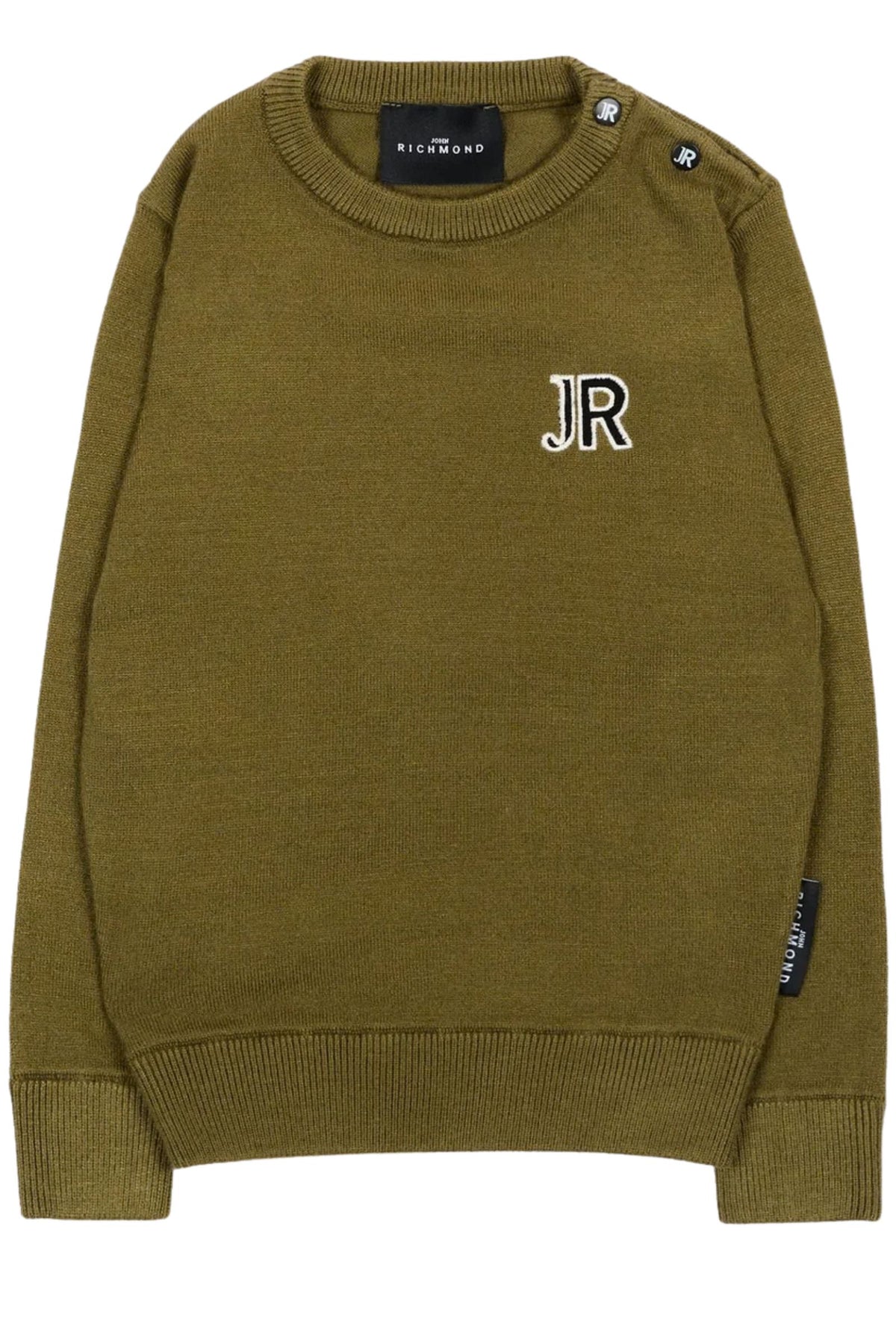 Maglione da neonato in misto viscosa con logo monogram a contrasto  RIA26009MA