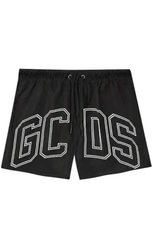 Costume da bagno da ragazzo modello boxer con maxi logo lettering a contrasto C1BJQS525T016