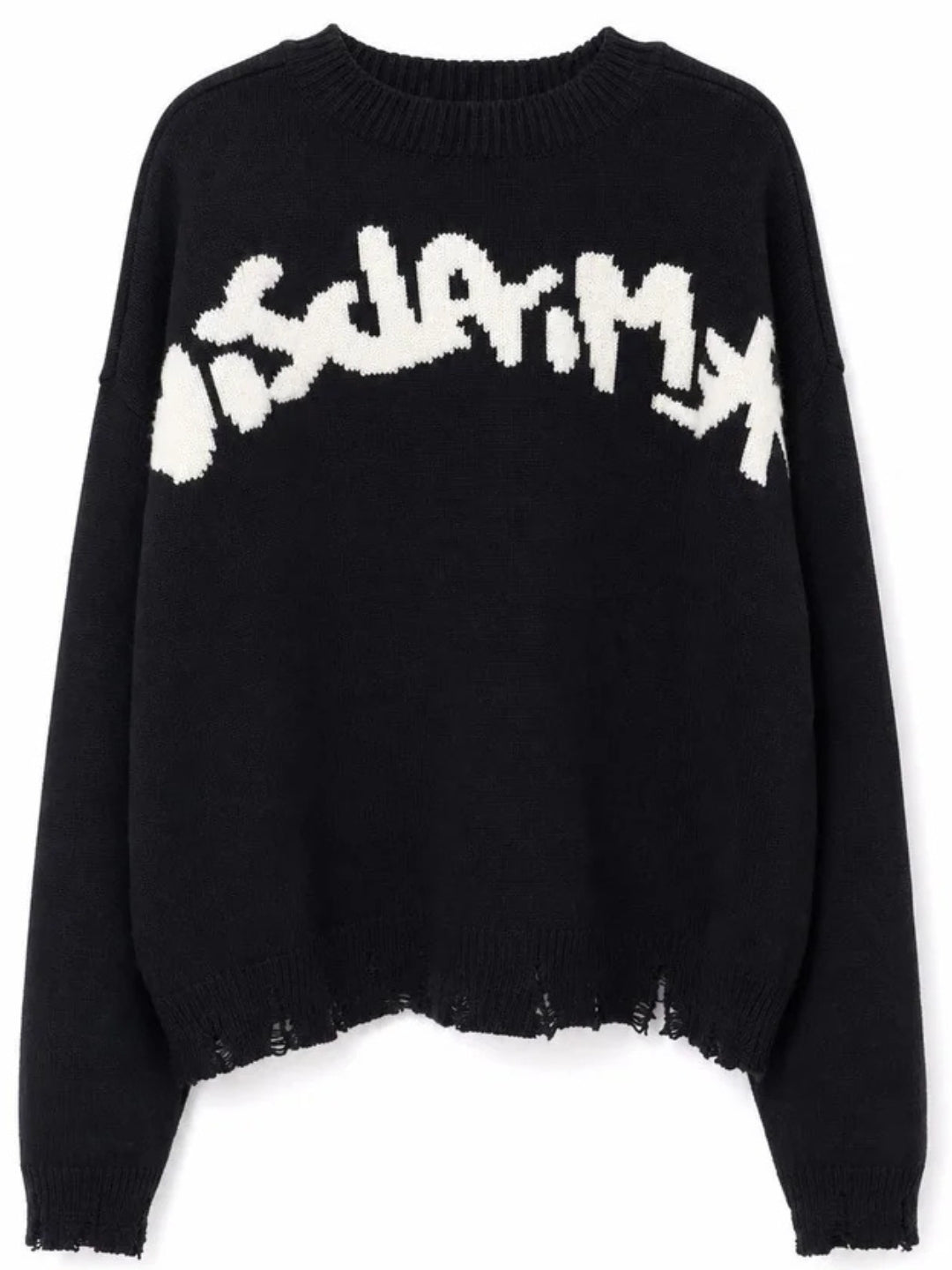 Maglione da ragazza in tricot con maxi logo lettering ricamato sul retro 26IDK59224