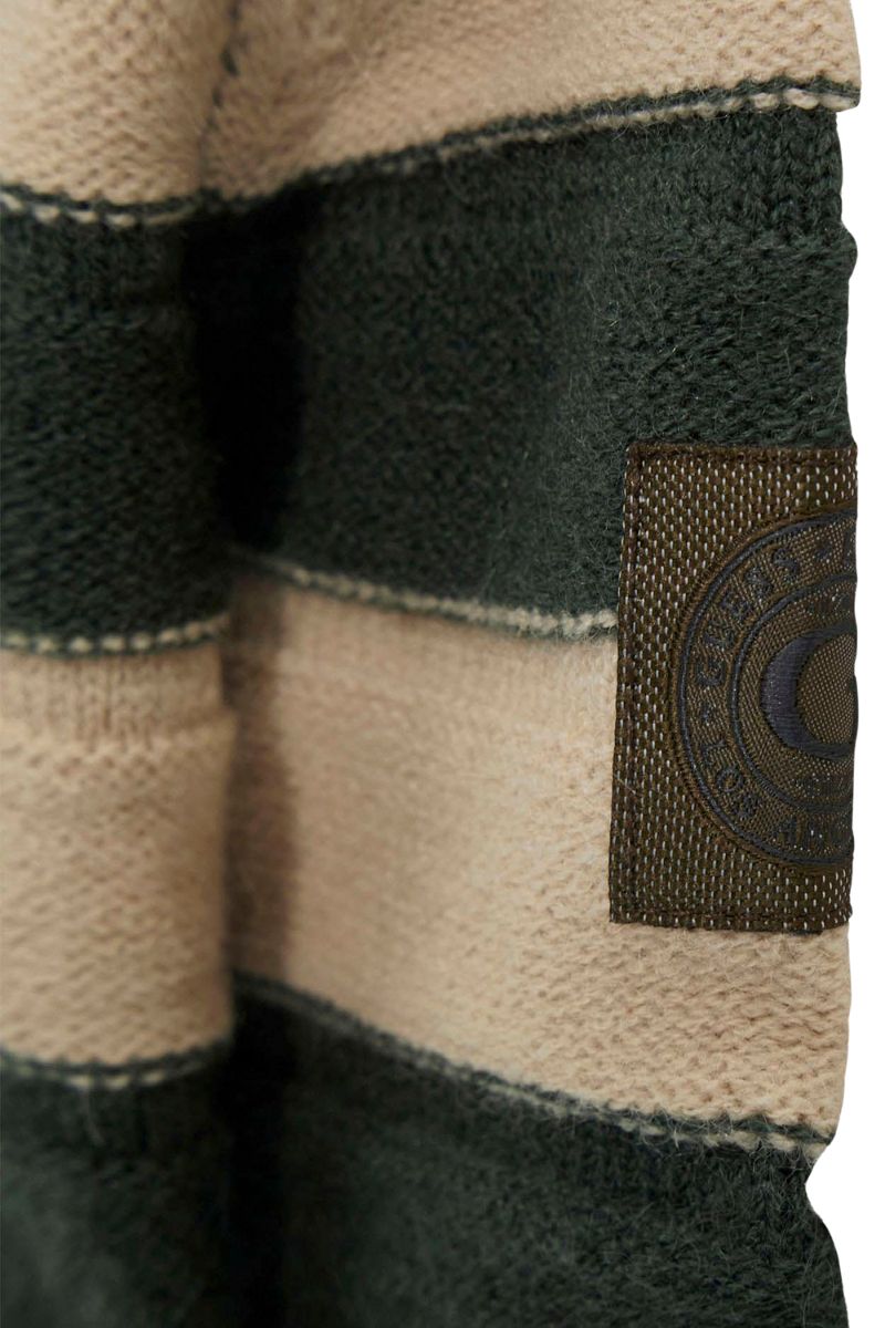 Maglione girocollo da bambino in lana tricot a righe orizzontali N5BR04Z0480