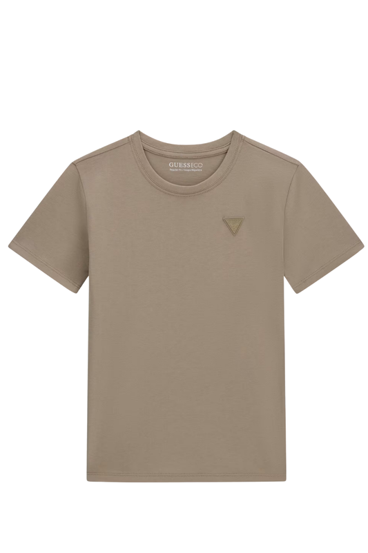 T-shirt da ragazzo con triangolo loggato gommato cucito sul petto a sinistra L6RI27I3Z14