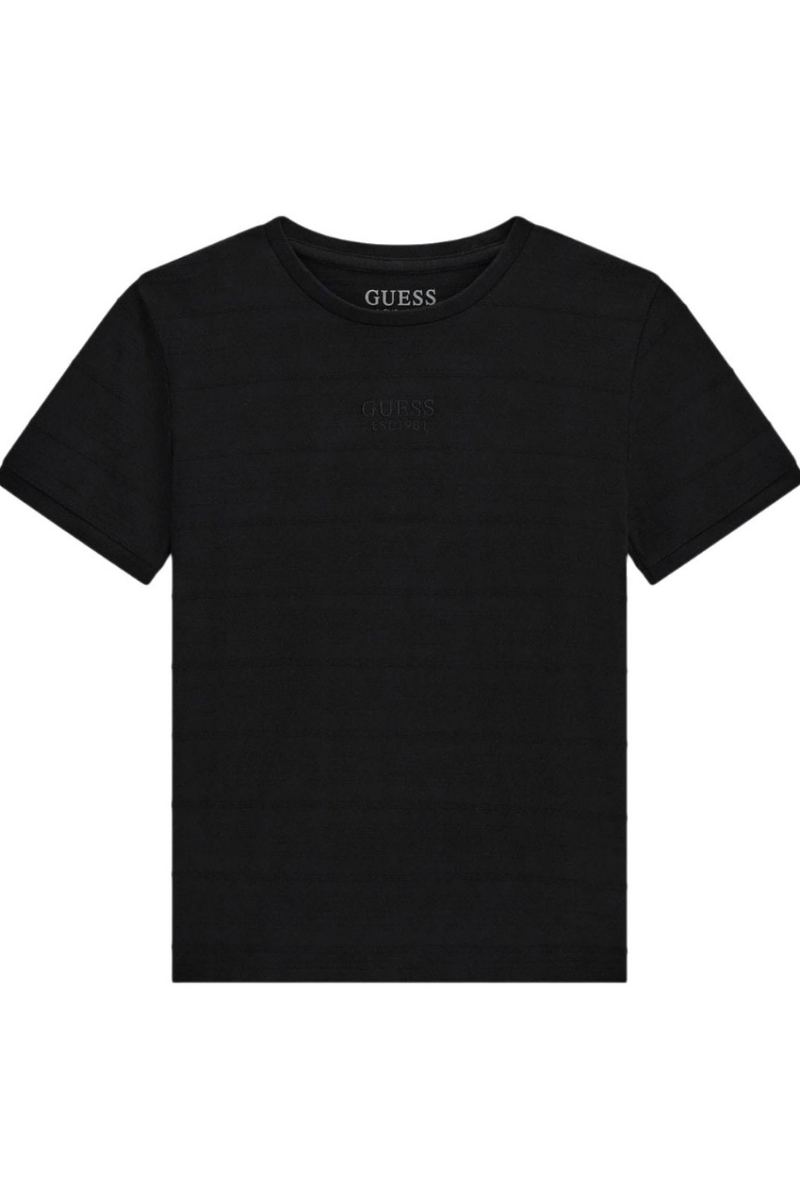 T-shirt da ragazzo con logo lettering ricamato ton sur ton sul davanti L6RI29KCM20