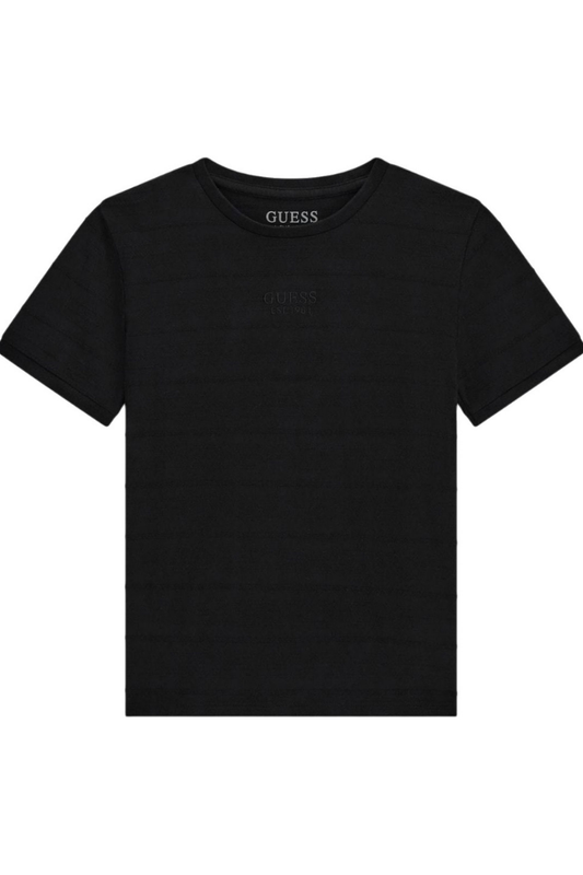 T-shirt da ragazzo con logo lettering ricamato ton sur ton sul davanti L6RI29KCM20