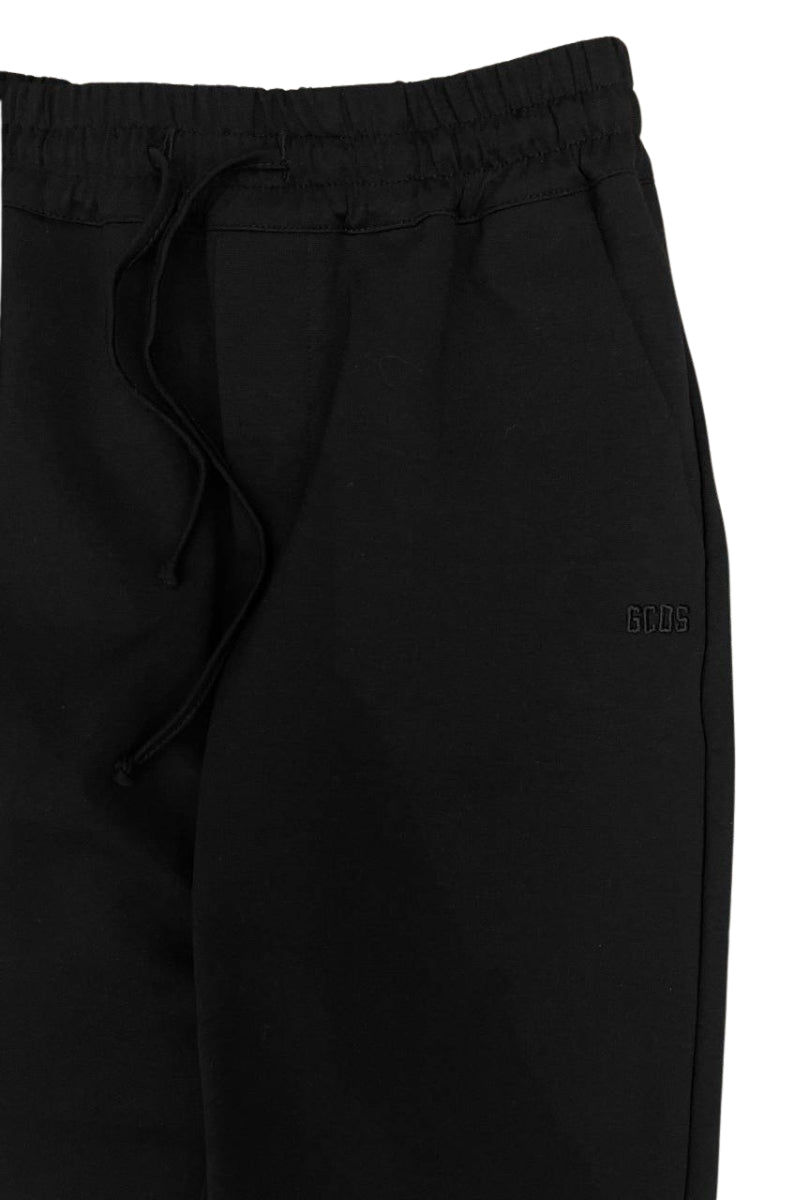 Pantaloni tuta da ragazzo in cotone con logo lettering ton sur ton cucito sul davanti C1BJQI511T328