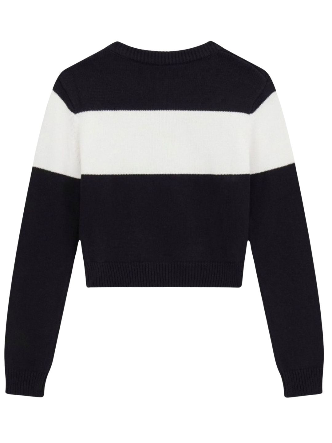 Maglione da ragazza con logo handwriting a contrasto colore sul davanti J6YR12Z1000