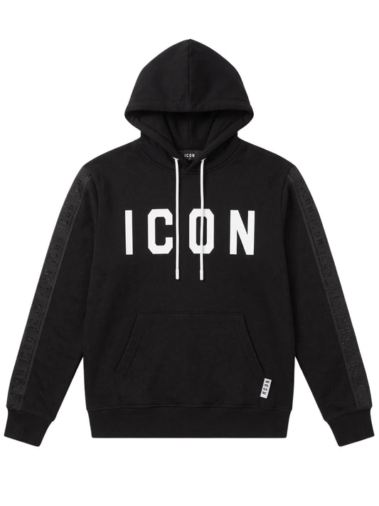 Felpa da ragazzo con cappuccio e multi logo lettering ton sur ton sul profilo IBSW001415