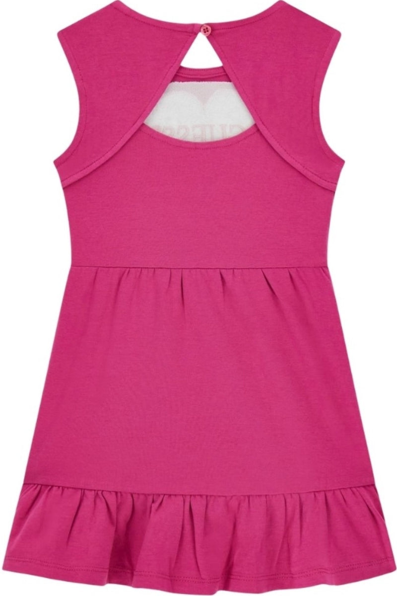 Abito da bambina girocollo con maxi cuore loggato con paillettes K6GK12K6YW4