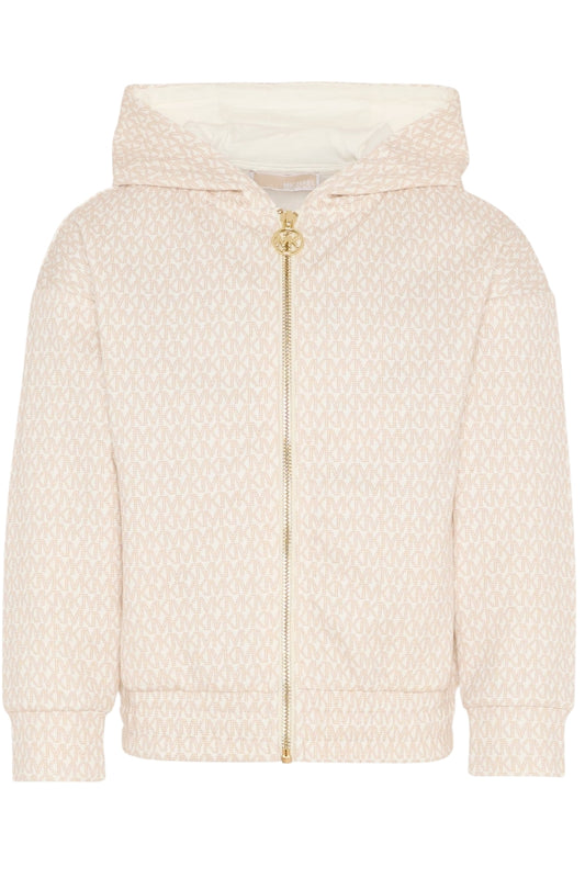 Felpa aperta da ragazza con stampa pattern logo monogram R30589/190