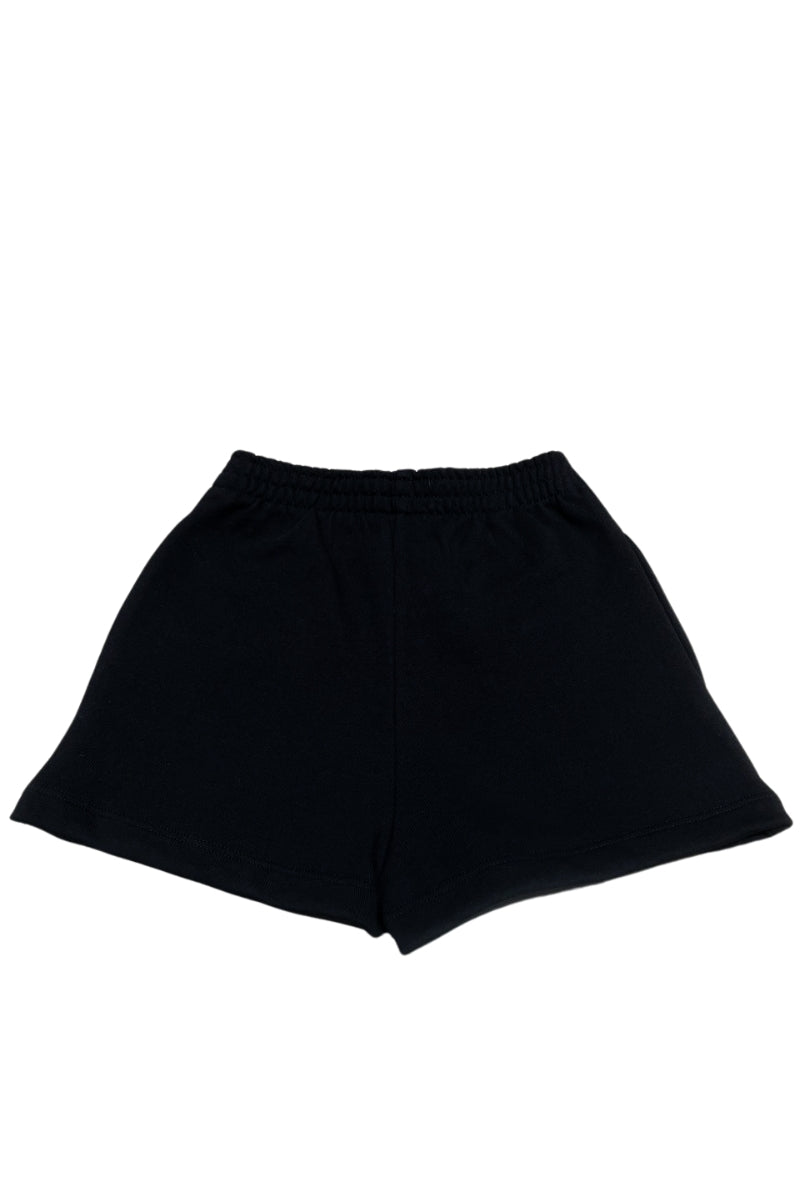 Shorts da ragazza in cotone con logo lettering con glitter sul davanti 26EDK58953