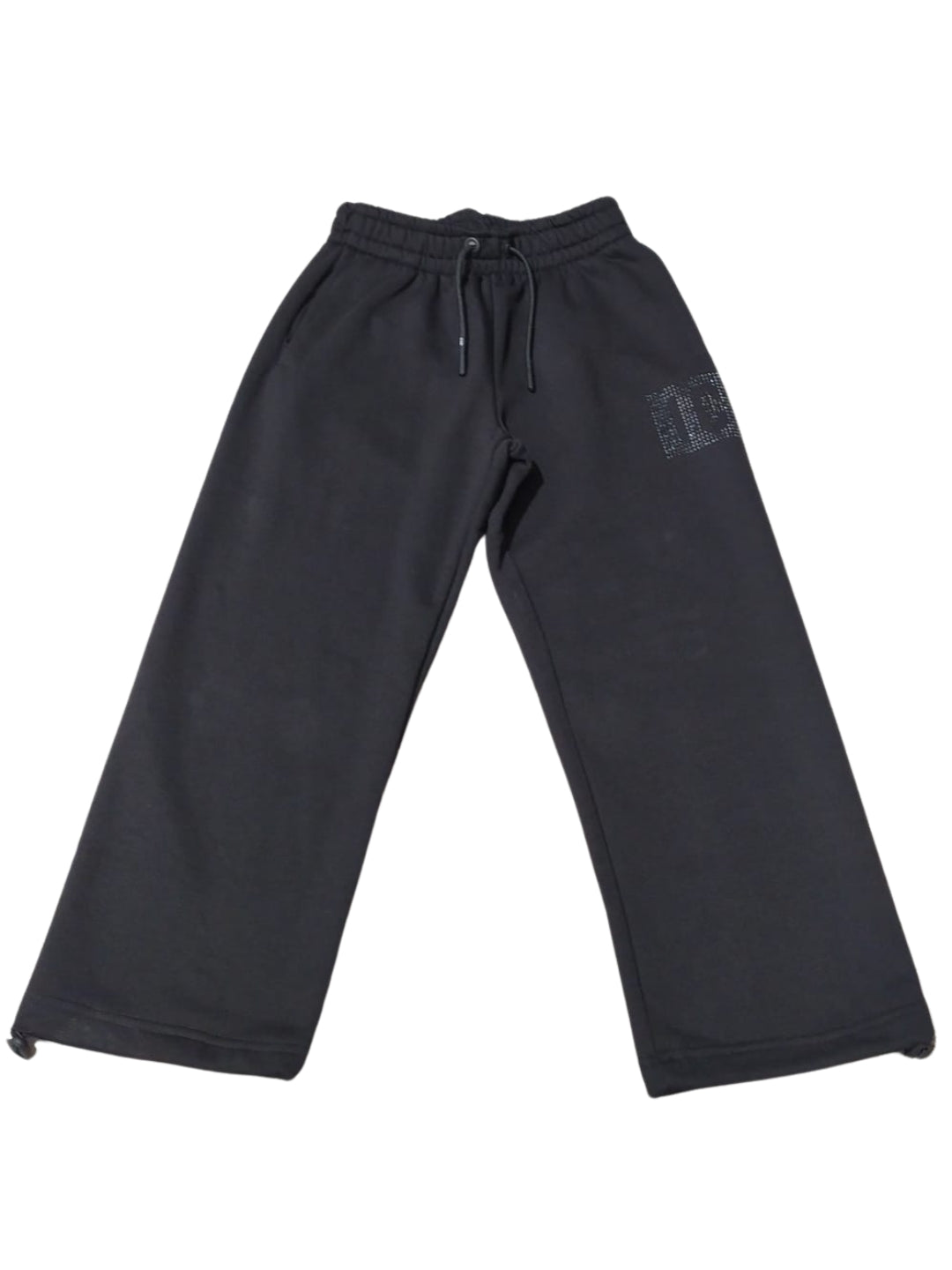 Pantaloni tuta da ragazza con logo lettering con strass sul davanti IGPS001385