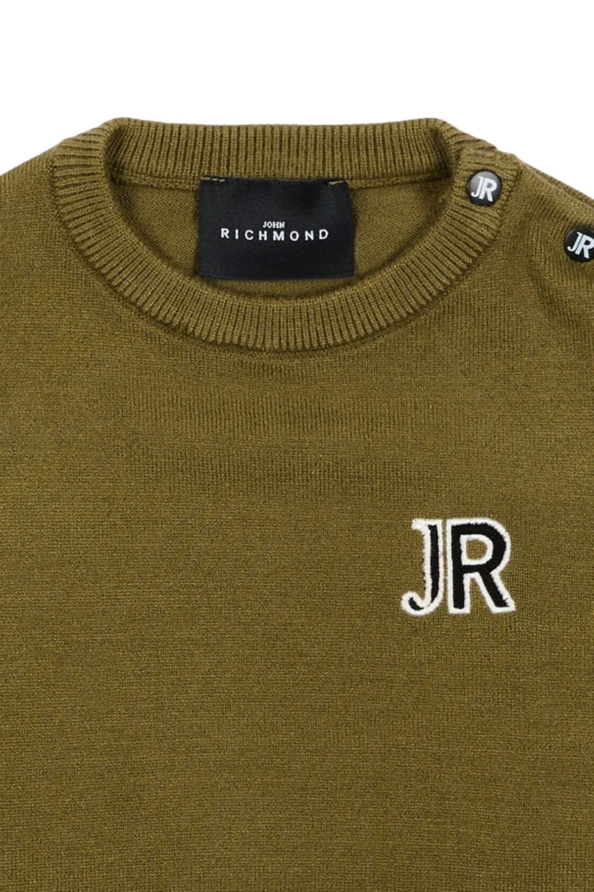 Maglione da neonato in misto viscosa con logo monogram a contrasto  RIA26009MA
