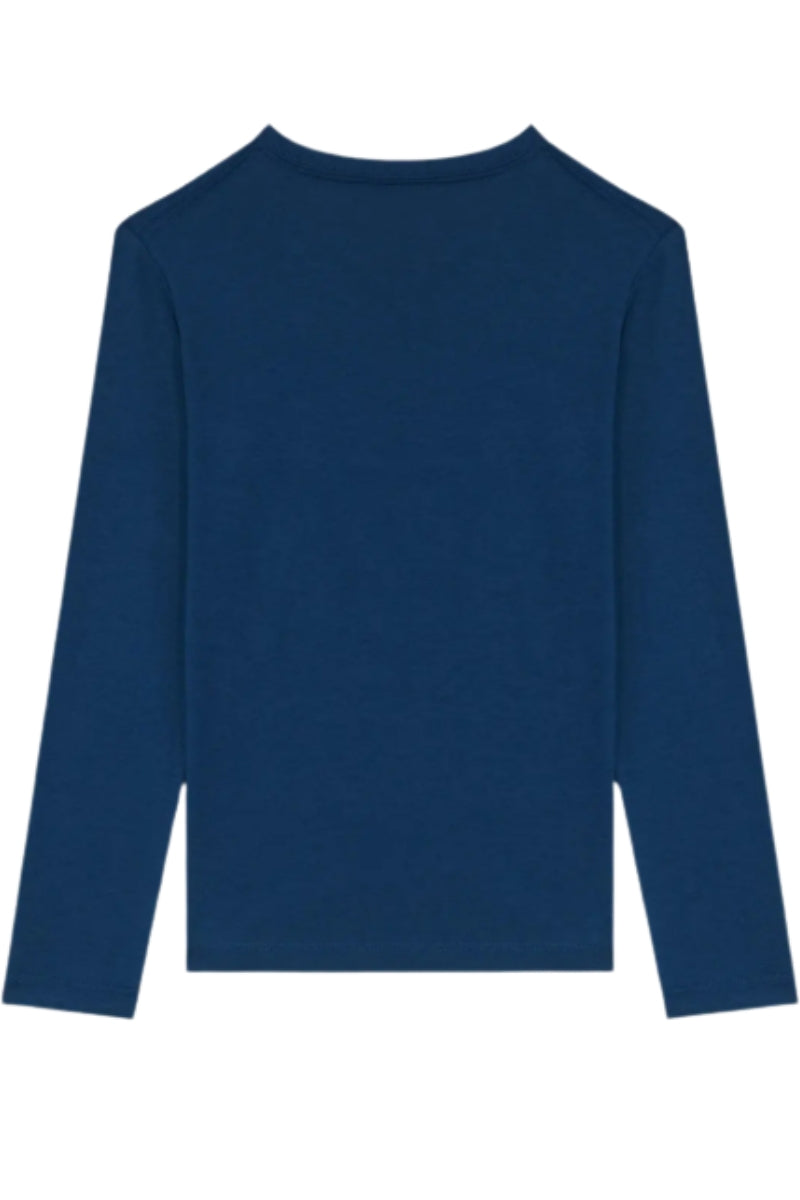 Maglia girocollo da bambino e ragazzo con logo monogram sul davanti IU0IU00677C3I