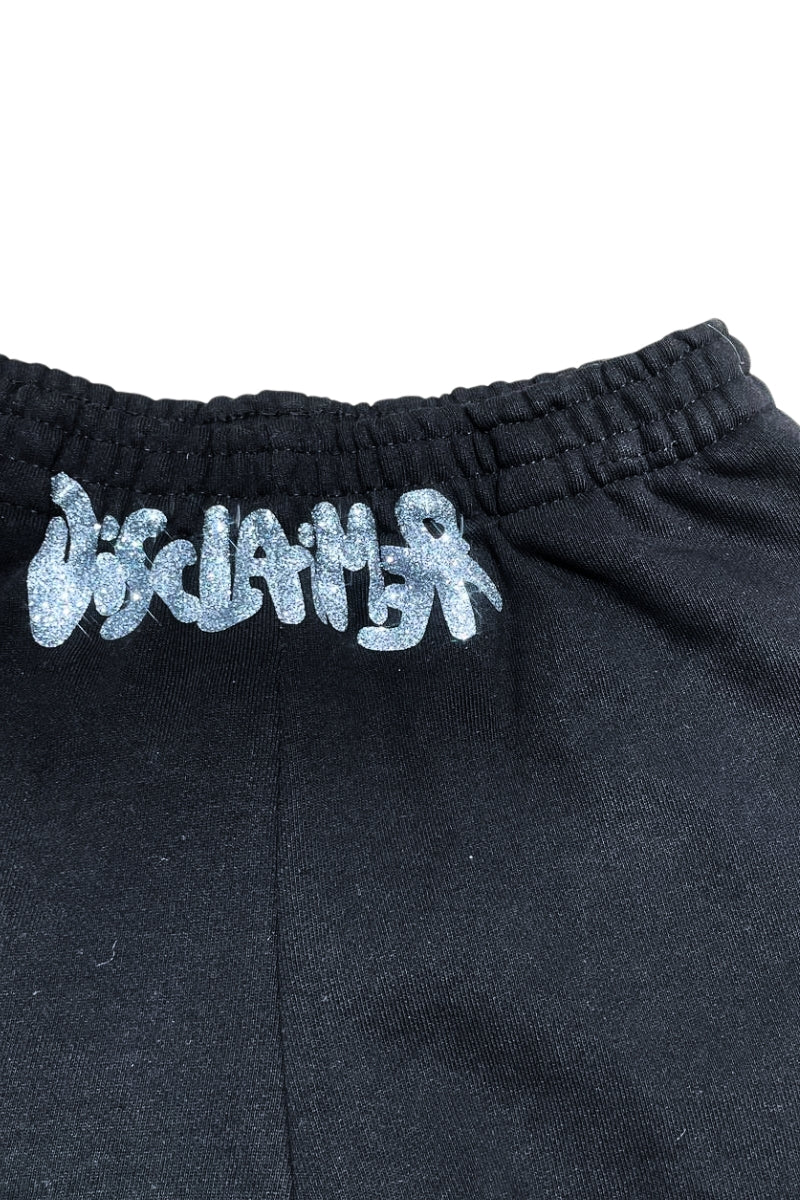 Shorts da ragazza in cotone con logo lettering con glitter sul davanti 26EDK58953