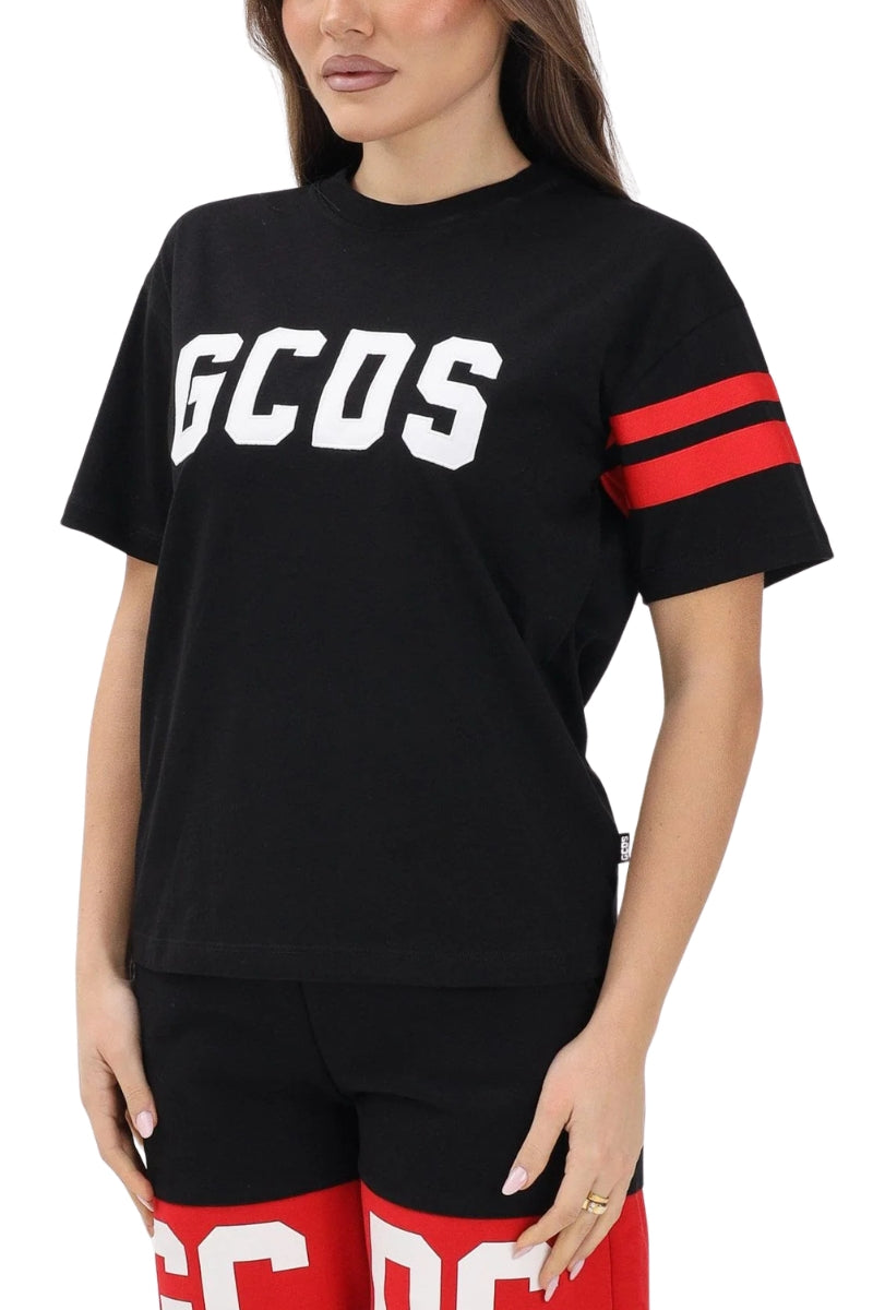 T-shirt da ragazza in cotone con dettagli a contrasto colore Z0UJQC592J105