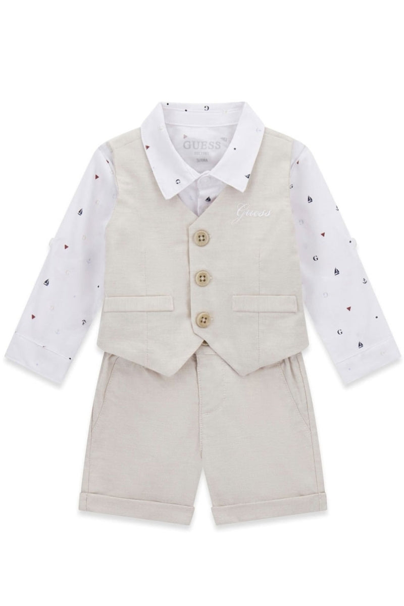 Completo tre pezzi da neonato con dettagli a contrasto I6RG12WF6P0