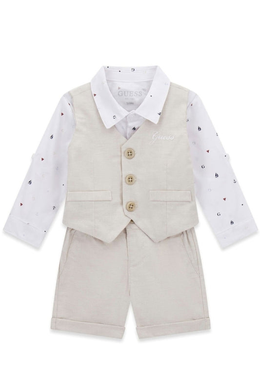 Completo tre pezzi da neonato con dettagli a contrasto I6RG12WF6P0