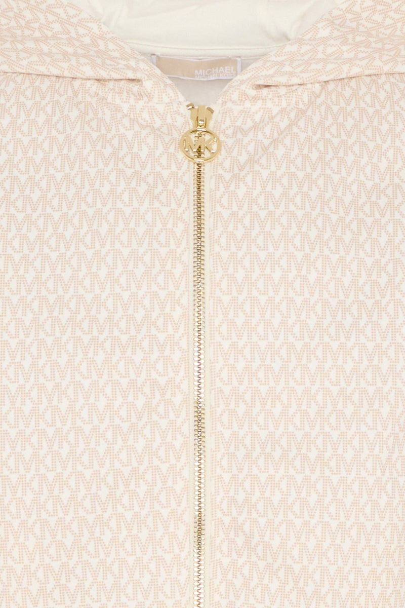Felpa aperta da ragazza con stampa pattern logo monogram R30589/190