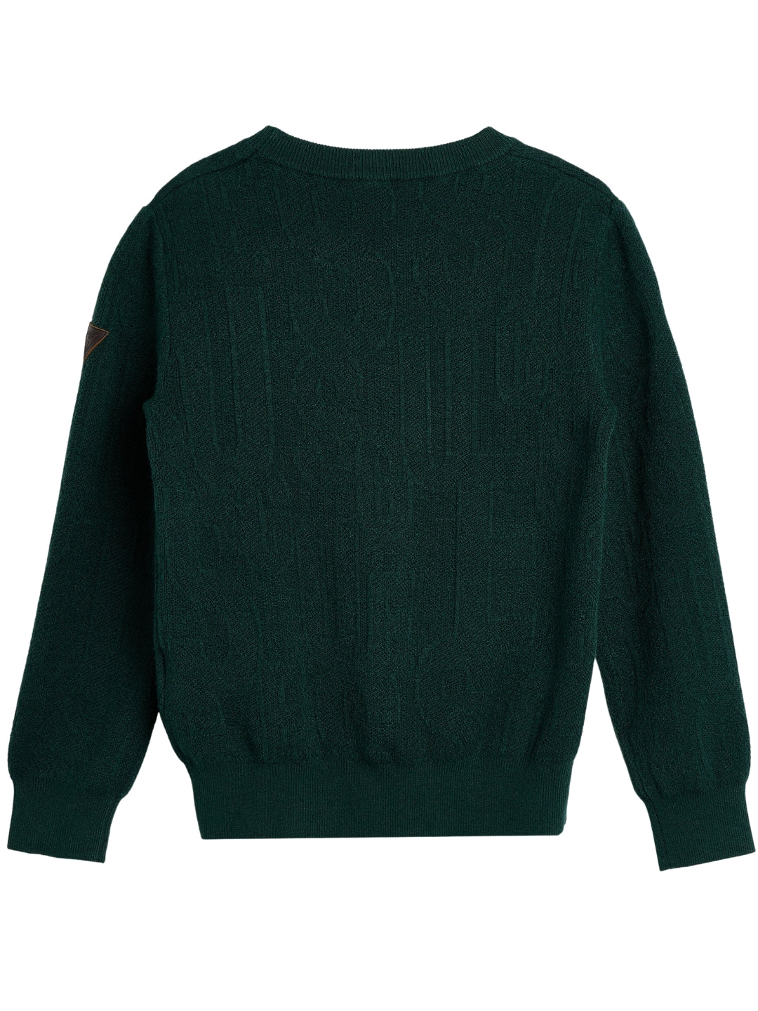 Maglione da ragazzo con maxi logo lettering ricamato all over ton sur ton L6BR04Z1590