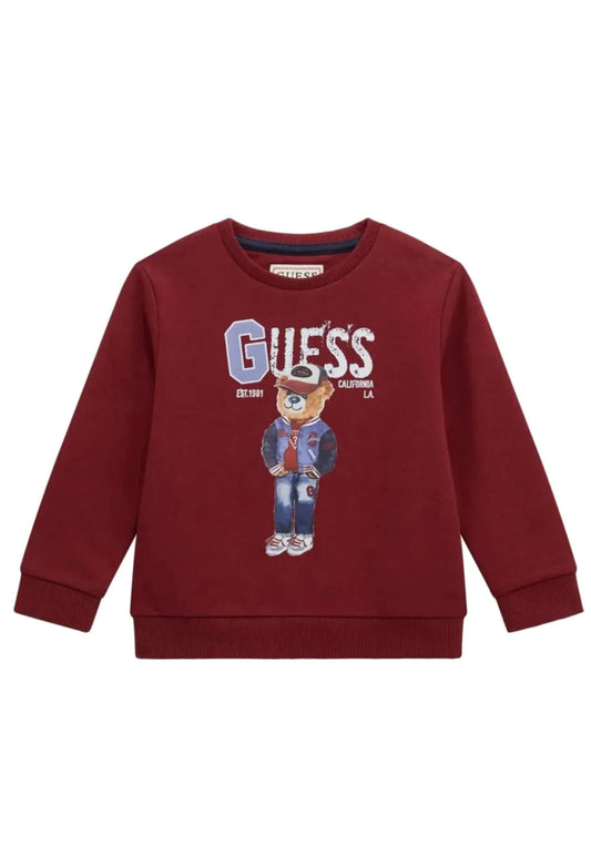 Felpa da neonato e bambino con stampa orso con logo N5YQ05KAD74