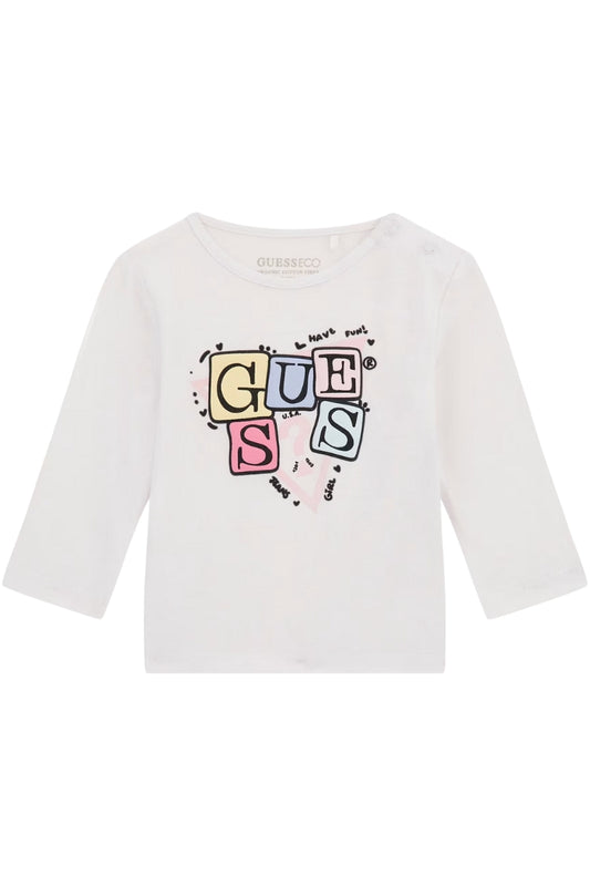 Maglia girocollo da neonata con maxi stampa logo lettering multicolor A5YI00K6YW4