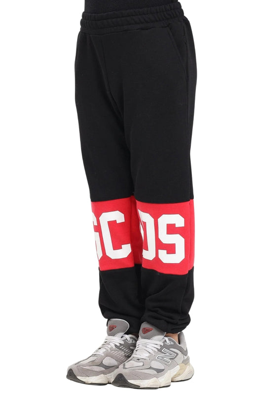 Pantaloni tuta da ragazzo e ragazza con maxi banda loggata a contrasto colore fronte e retro Z0UJQI588F004