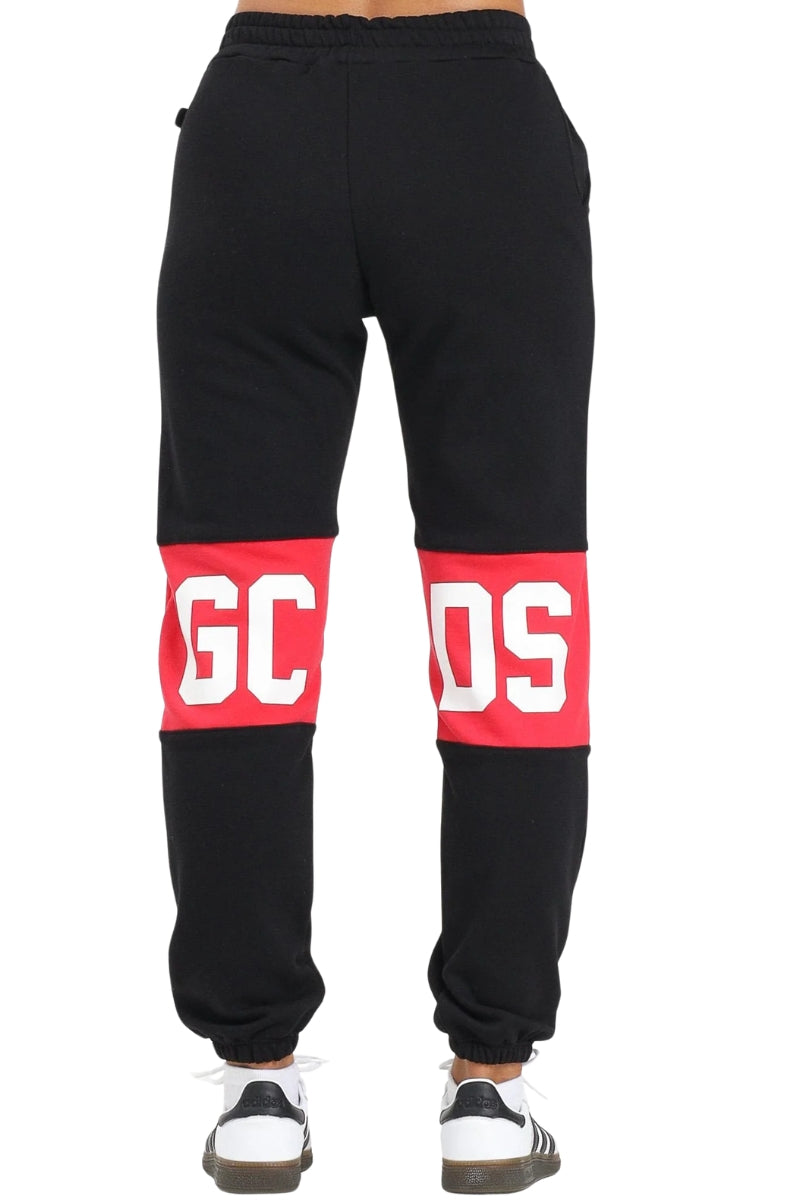 Pantaloni tuta da ragazzo e ragazza con maxi banda loggata a contrasto colore fronte e retro Z0UJQI588F004