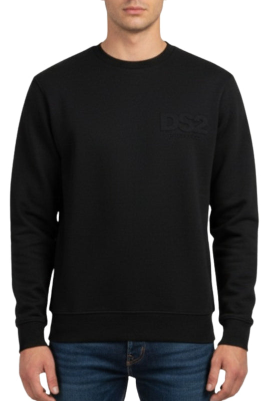 Felpa girocollo da ragazzo con logo in rilievo a sinistra FW25282