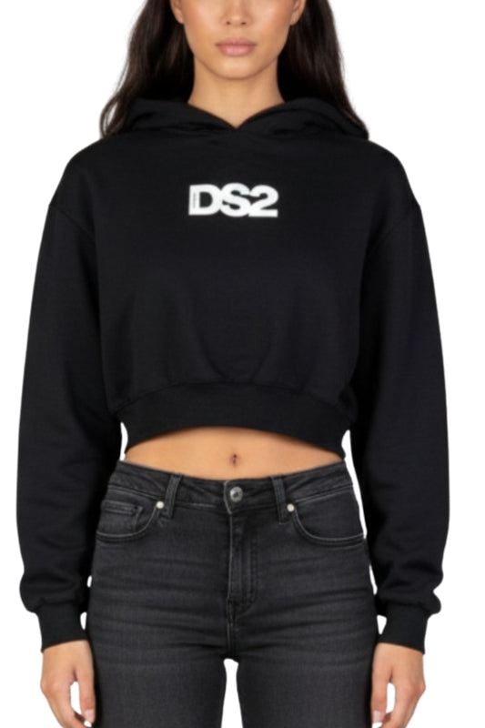 Felpa cropped da ragazza con cappuccio FW252W01