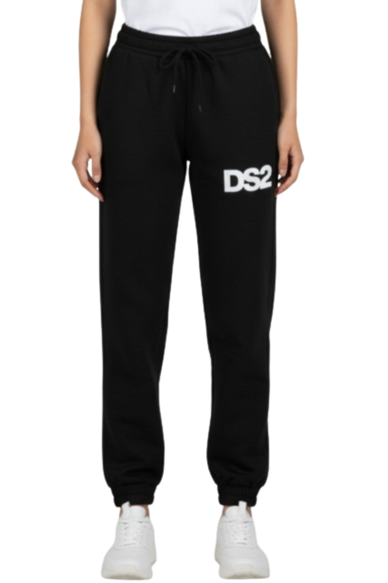 Pantaloni tuta da ragazza con logo a contrasto sulla parte sinistra FW252W03