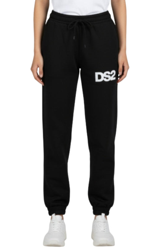 Pantaloni tuta da ragazza con logo a contrasto sulla parte sinistra FW252W03