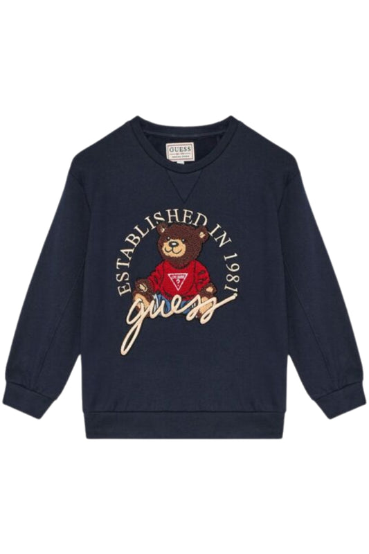 Felpa girocollo da neonato e bambino in cotone con orsacchiotto e logo ricamato  H5YTOOKAX74