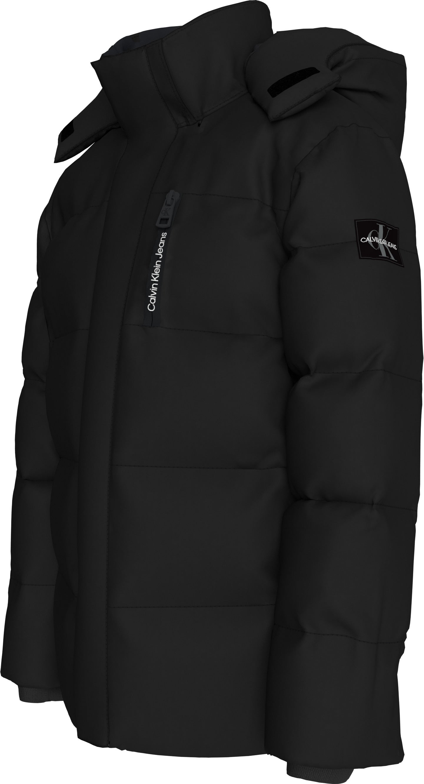 Giubbotto da ragazzo con imbottitura pesante e logo lettering sul davanti IB0IB01276BEH