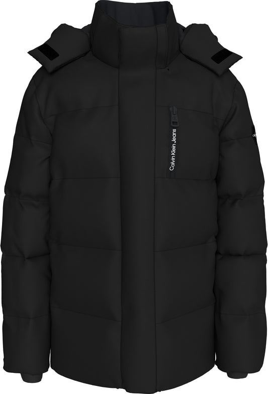 Giubbotto da ragazzo con imbottitura pesante e logo lettering sul davanti IB0IB01276BEH