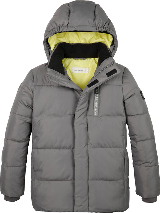 Giubbotto da ragazzo con imbottitura pesante e logo lettering verticale sul davanti IB0IB01276PCG