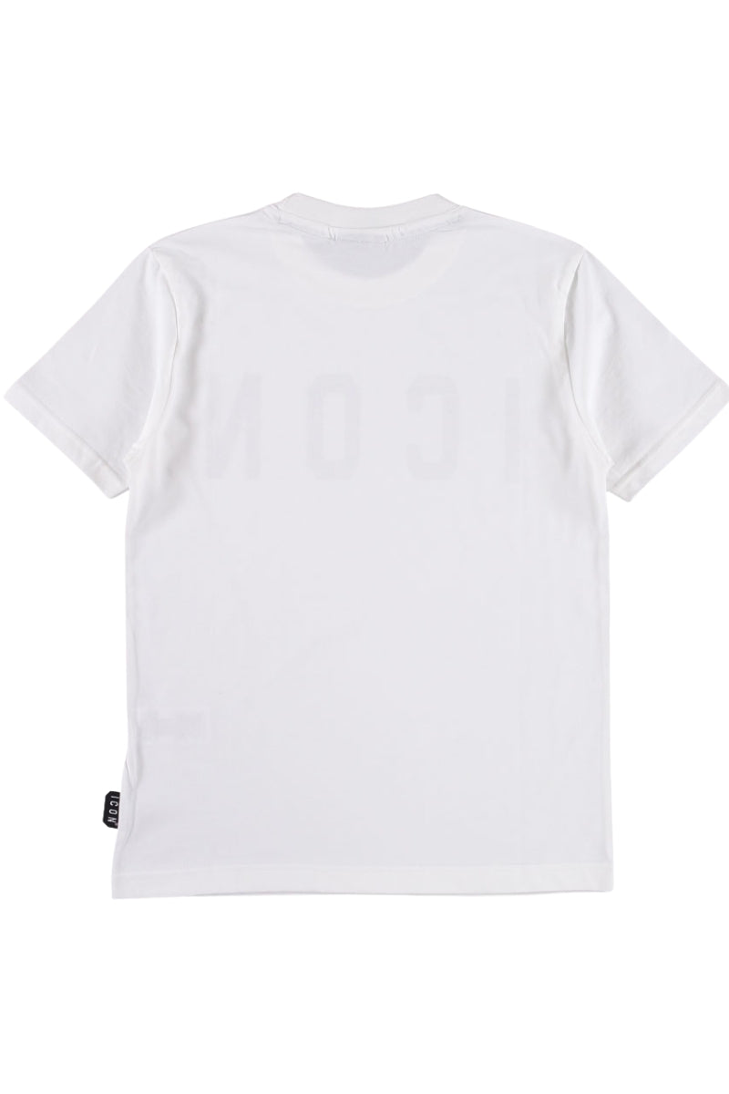 T-shirt girocollo da ragazzo a maniche corte con maxi logo lettering a contrasto IBKS00746