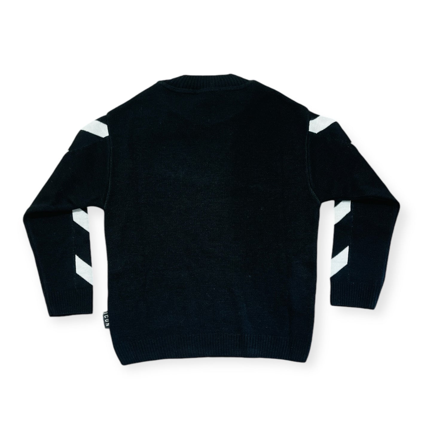 Maglione da ragazzo con logo lettering frontale e strisce sulle maniche