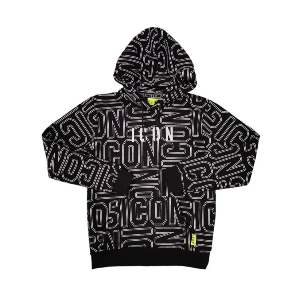 Felpa con cappuccio da ragazzo con logo lettering all over