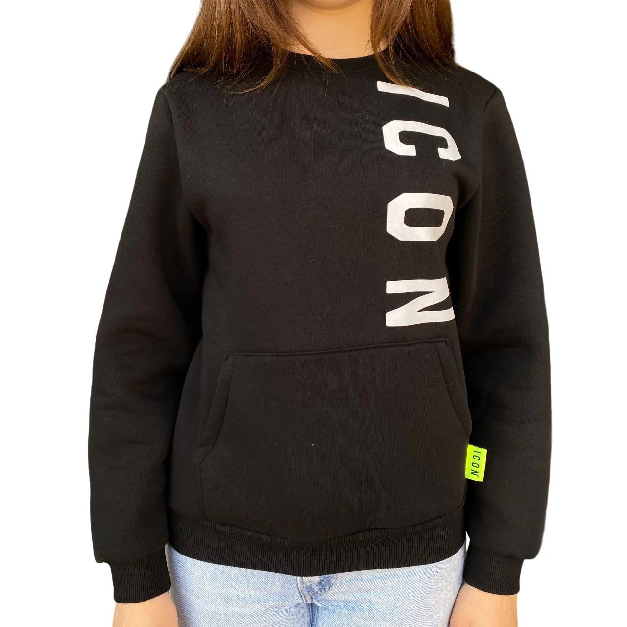 Felpa da ragazza con maxi logo lettering frontale