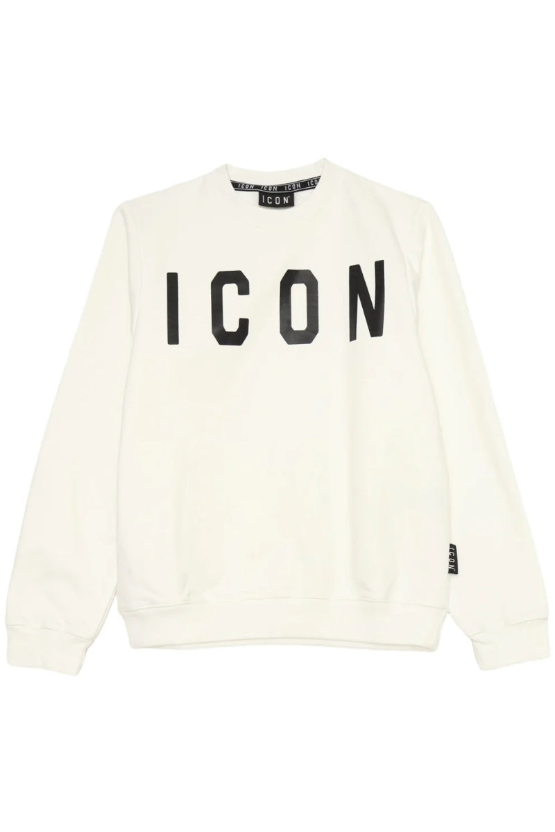 Felpa girocollo da ragazzo con logo lettering a contrasto frontale IBSW00750