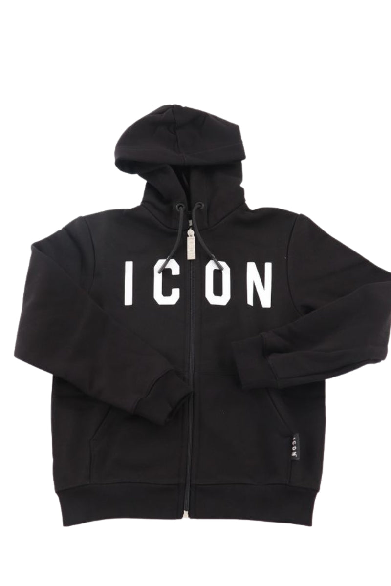 Felpa aperta da ragazzo con logo lettering a contrasto IBSW00751