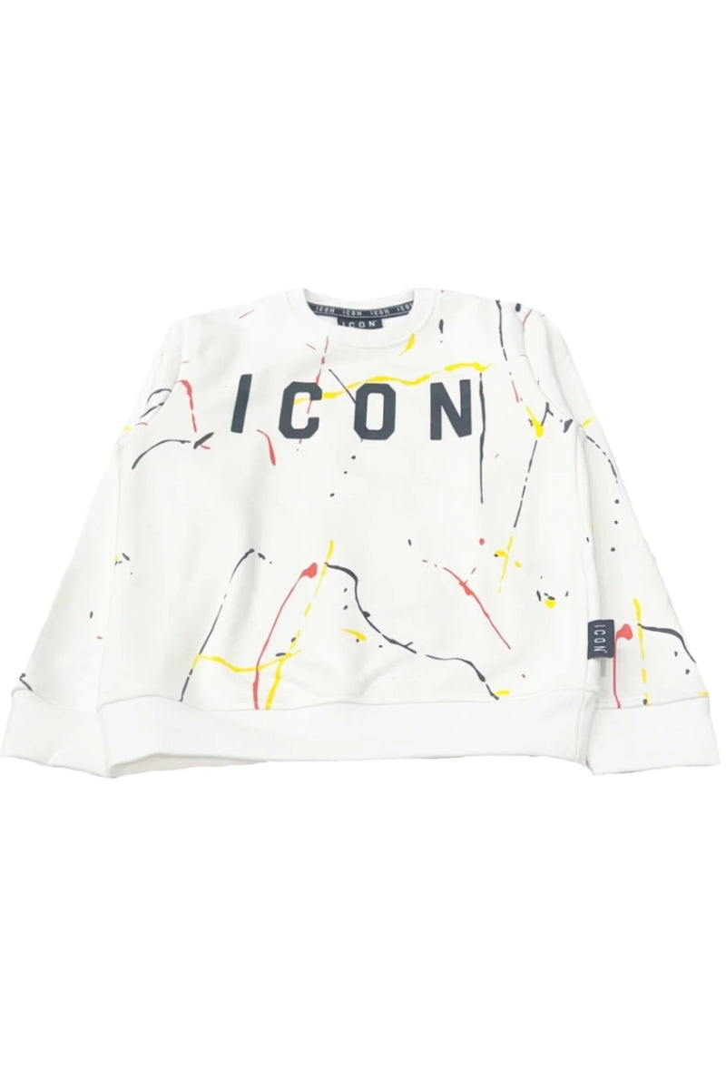 Felpa da ragazzo con grafica art e logo lettering a contrasto IBSW00840