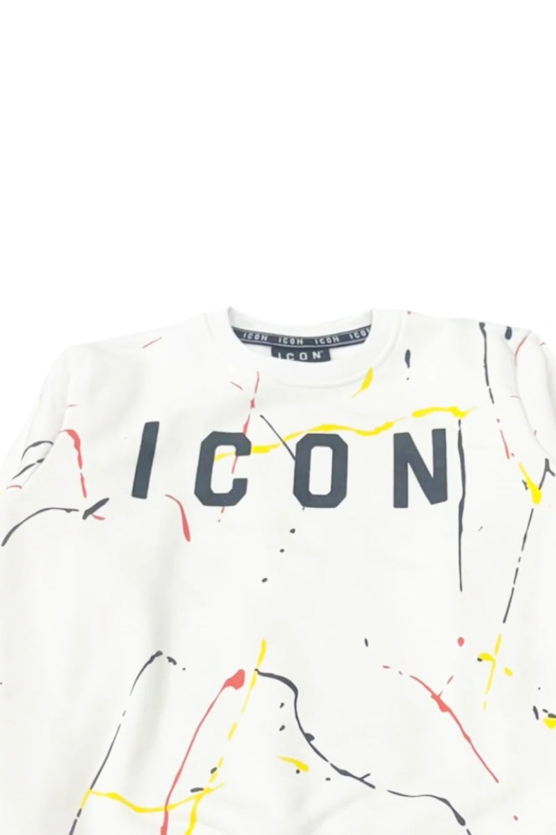 Felpa da ragazzo con grafica art e logo lettering a contrasto IBSW00840