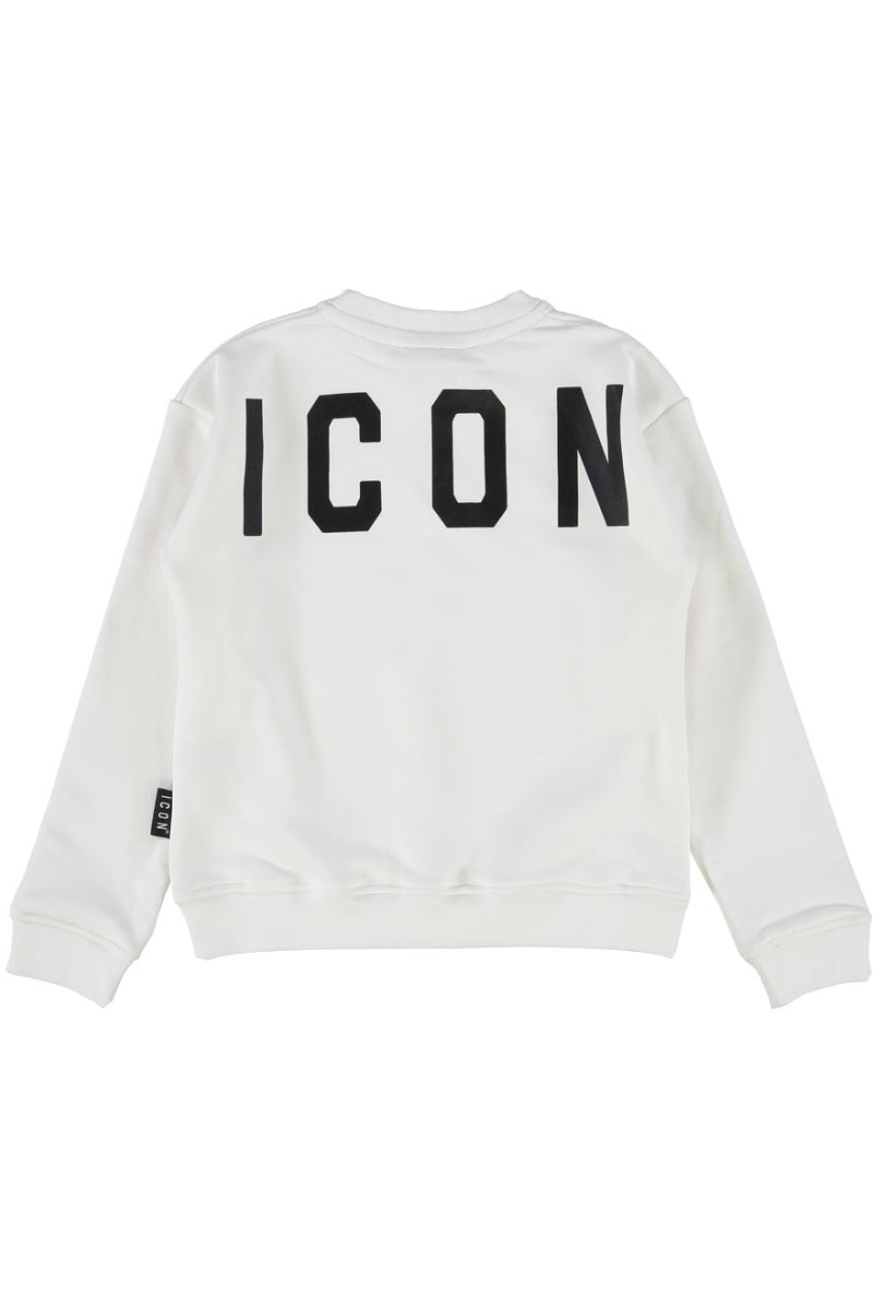 Felpa girocollo da ragazzo con logo lettering a contrasto sul davanti IBSW00856