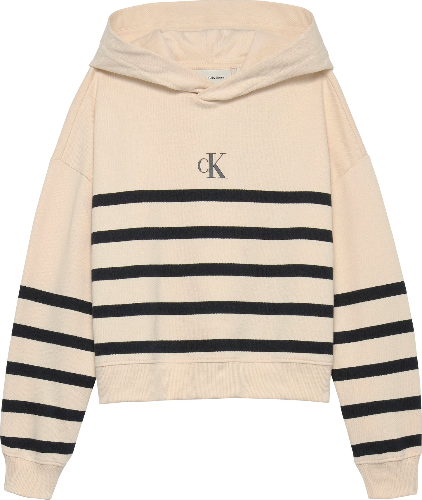 Felpa da ragazza in cotone con cappuccio e motivo a righe IG0IG029930K4