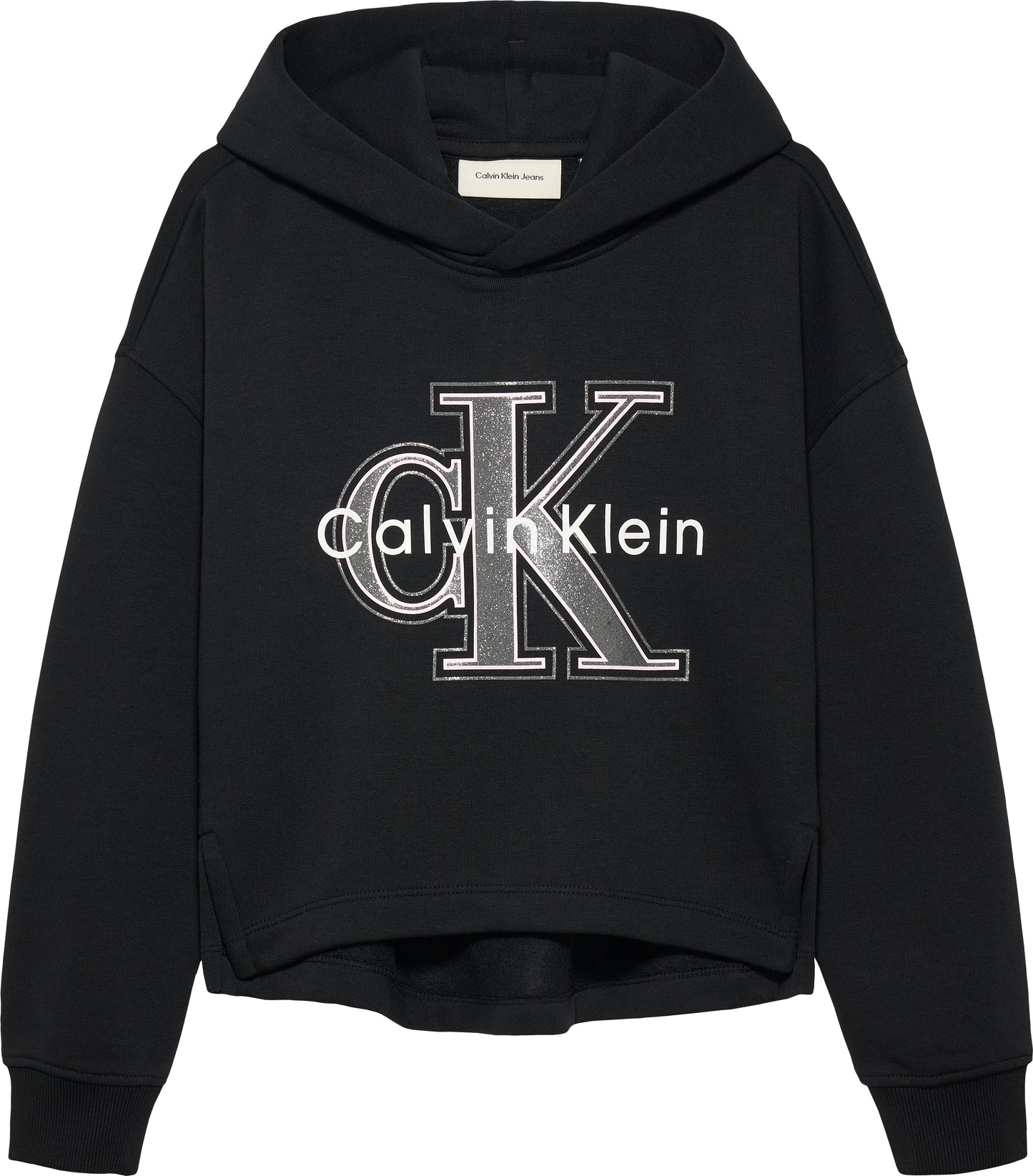 Felpa da bambina e ragazza in cotone con maxi logo monogram con glitter IG0IG03018BEH