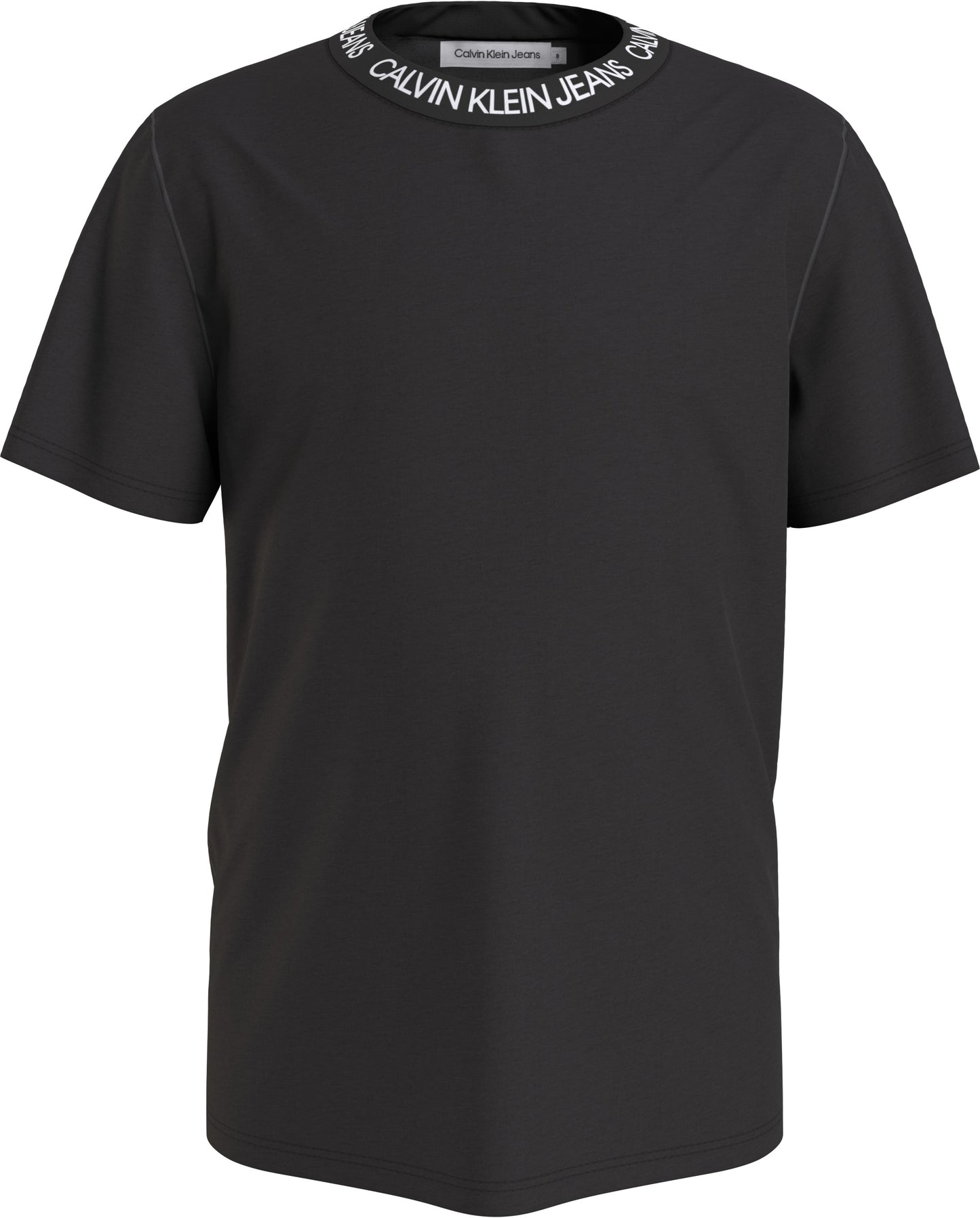T-shirt da ragazzo in cotone con logo lettering a contrasto sul collo e logo monogram sulla manica IU0IU00234BEH