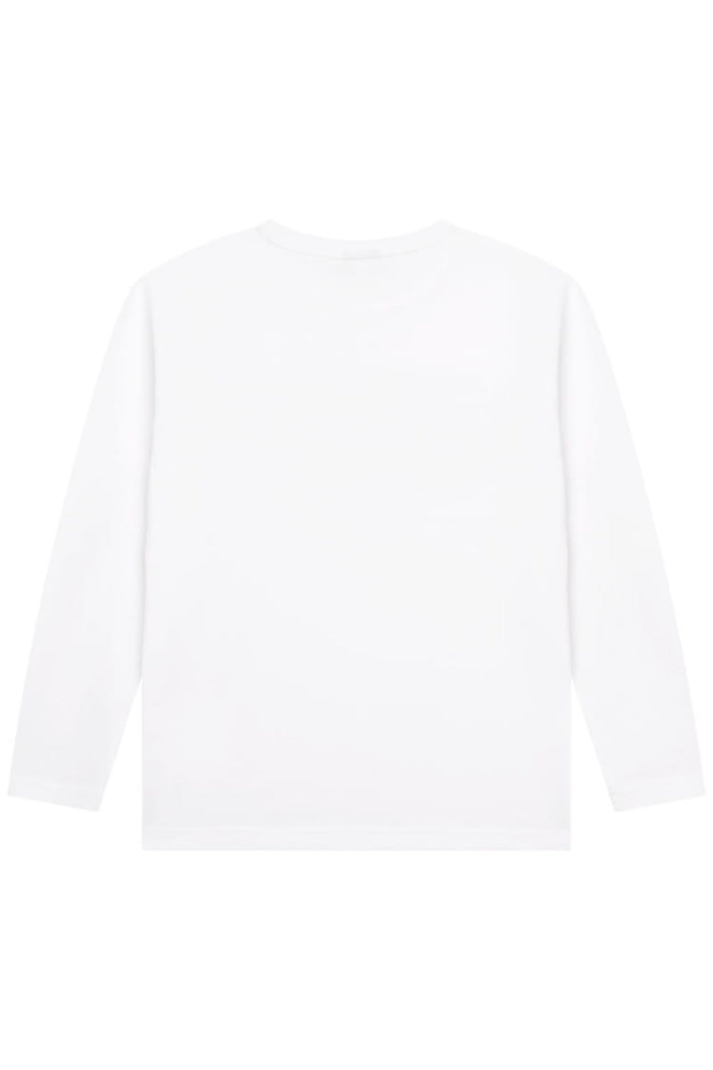 Maglia girocollo da bambino con maxi logo lettering a contrasto colore J25P25