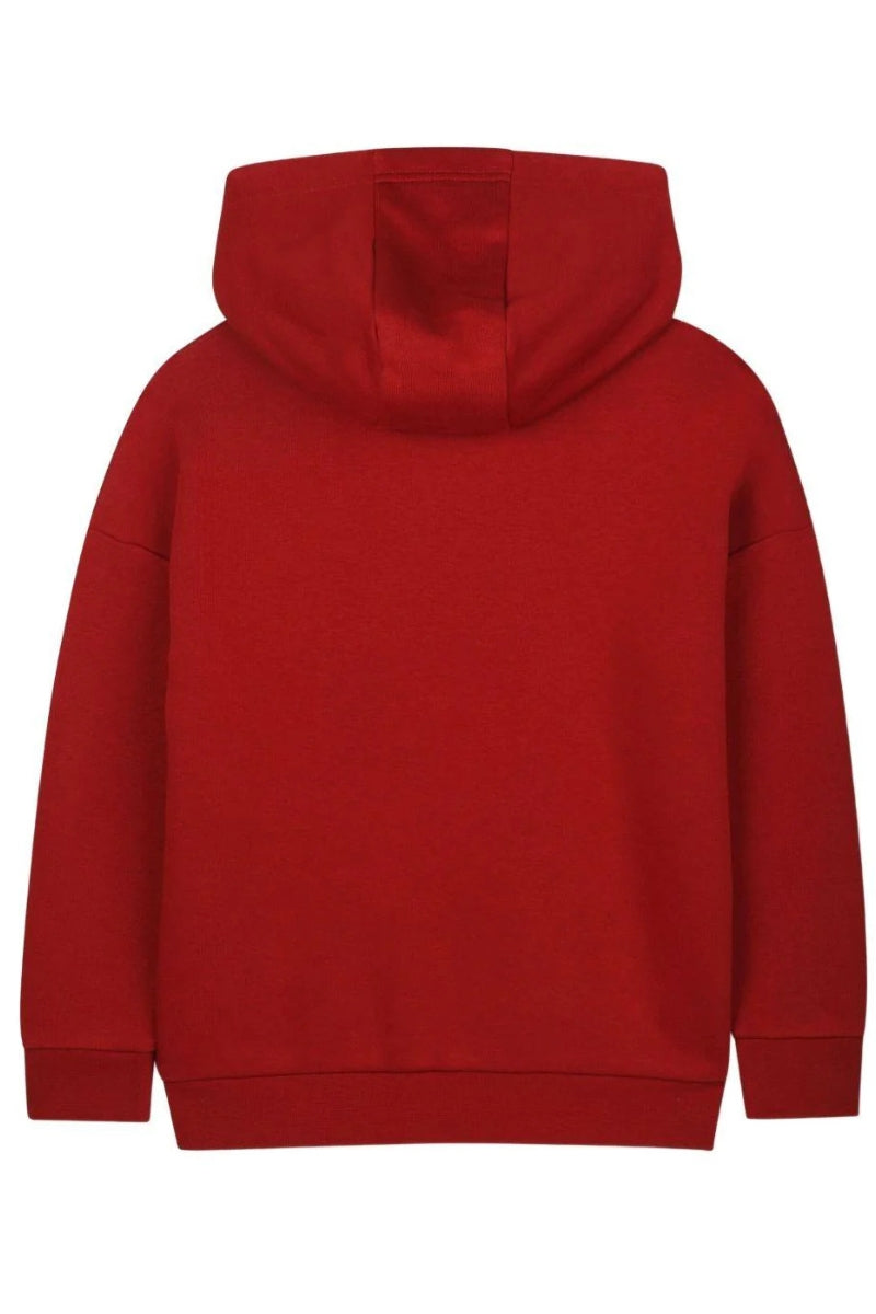 Felpa da bambino con cappuccio in misto cotone garzato J52353